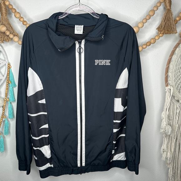 PINK VS Dark Gray Windbreaker Jacket - Picture 1 of 3